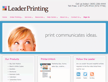 Tablet Screenshot of leaderprinting.com